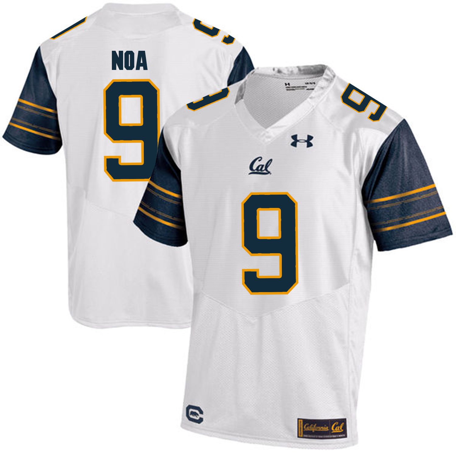Men California Golden Bears #9 Kanawai Noa White Customized NCAA Jerseys1->customized ncaa jersey->Custom Jersey